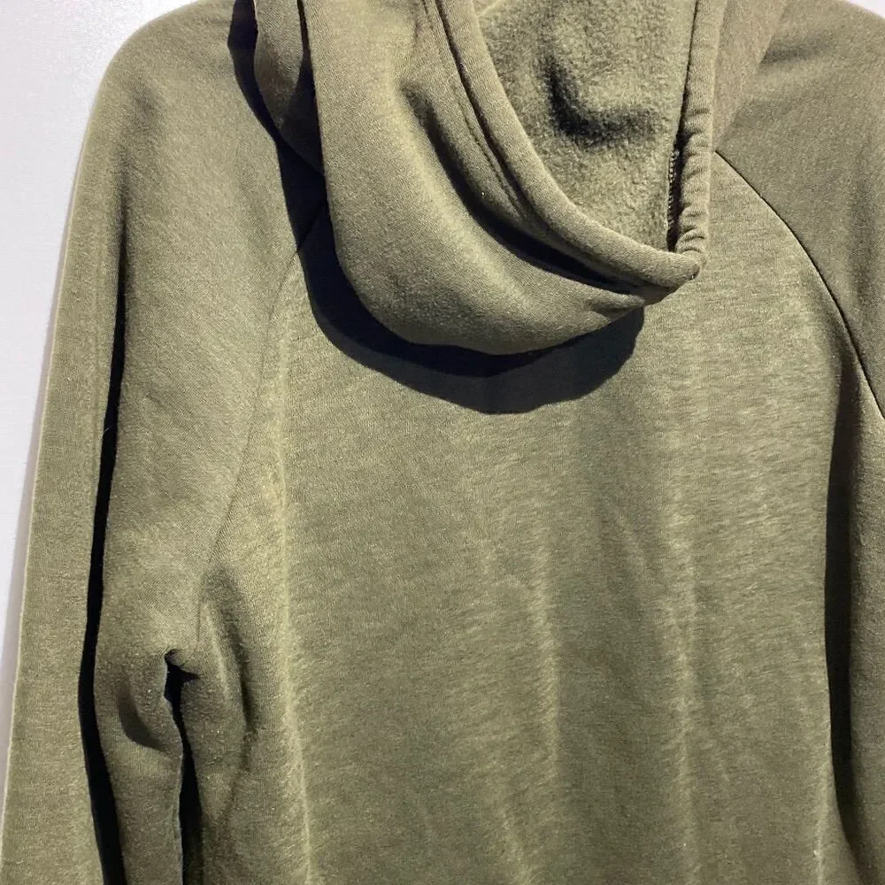 Bebe Sport Women's Green Gold Graphic Logo‎ Pullover Hoodie Size Medium